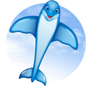 Dolphin Kite - Kids Kites, age 5+, 202cmx175cm, incl. 17kp P...