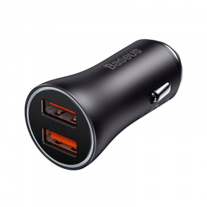 Baseus Automobilinis Pakrovėjas Golden Contactor Max, 2x USB, 60W