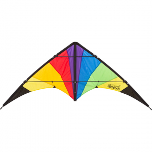 Limbo II Classic Rainbow - Stunt Kite, age 10+, 67x155cm, incl. 40kp Polyester Line 2x20m