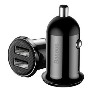 Baseus Grain Pro Car Charger, 2x USB, 4.8A (black)