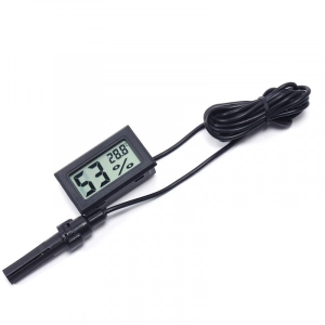 Black Embedded Electric Thermo Hygrometer With Probe/Wire - FY-12 [181]