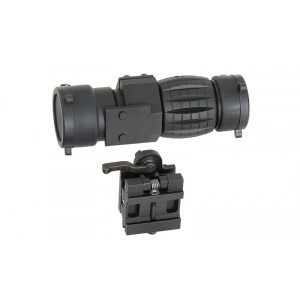 pTACTICAL 3X MAGNIFIER WITH FLIP TO SIDE MOUNT - BLACK [PCS]