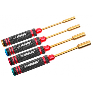 Team Corally Pro atsuktuvų komplektas veržlėms - Ti-Ni Coated - 4.0 / 5.5 / 7.0 / 8.0 mm