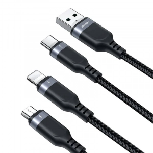Cable USB Multi-Use Joyroom S-1T3018A18 3w1 / 3,5A / 1,2m (b...