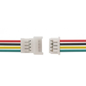 Micro JST 1.25mm 4 Pin Male/Female jungtis su 15cm 28AWG laidu
