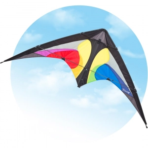 Yukon II Rainbow - Stunt Kite, age 12+, 80x175cm, incl. 45kp...