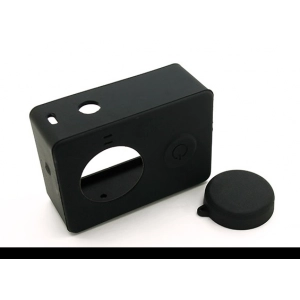 Silikoninis apsauginis dėklas ir objektyvo dangtelis, skirtas Xiaoyi veiksmo kamerai (juodas)