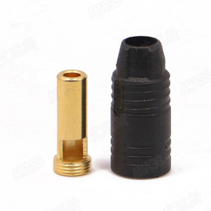AMASS AS150 7mm bananinė jungtis (bullet connector) su anti-kibirkšties funkcija - vyriška, juoda