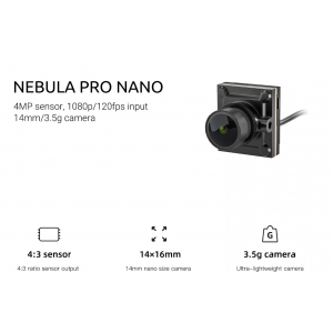 Caddx Nebula Pro Nano skaitmeninė kamera juoda