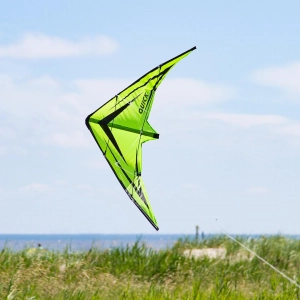 Quick Emerald - Stunt Kite, age 8+, 48x115cm, incl. 17kp Pol...