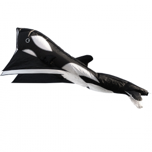 Parafoil Kite Orca - Single Line Kites, age 8+, 200x60cm, incl. 25kp Polyester Line, 40m on spool