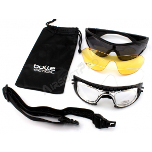 BALLISTIC SPECTACLES RAIDER KIT PLATINUM BLACK - CLEAR, GREY, YELLOW
