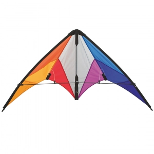 Calypso II Rainbow - Stunt Kite, age 8+, 59x110cm, incl. 20kp Polyester Line 2x20m