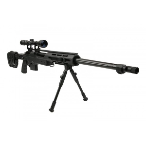 MB4411D sniper rifle replica with scope and bipod - black