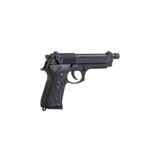 SR92 pistol replica with silencer - black