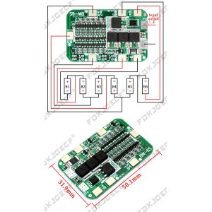 6S 15A 24V PCB BMS Protection Board For 6 Pack 18650 Li-ion Lithium Battery Cell Module