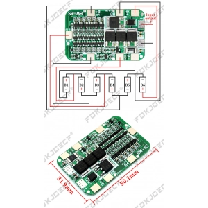 6S 15A 24V PCB BMS Protection Board For 6 Pack 18650 Li-ion ...