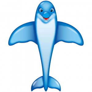 Dolphin Kite - Kids Kites, age 5+, 202cmx175cm, incl. 17kp Polyester Line