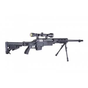 MB4412D Sniper Rifle Replica – with Scope and Bipod – Black