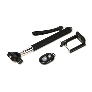 Monopole Action Cam Extension (Selfie Stick) with Bluetooth Remote Shutter Control - Black