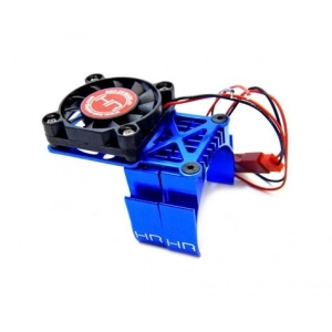Hot Racing Clip-On Two-Piece Motor Heat Sink w/Fan (Blue)