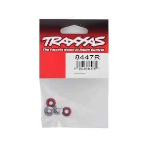 Traxxas 5mm Aluminum Flanged Nylon Locking Nuts (Red) (4)