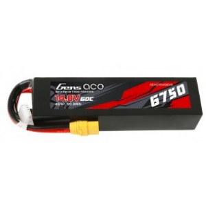 Gens ace 6750mAh 14.8V 60C 4S1P Lipo akumuliatorius su PC material korpusu ir XT90 jungtimi