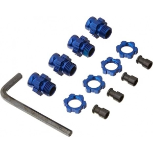 Traxxas 6856X: Alum/Aluminum 17-mm/17mm Wheel Hubs (4) Blue