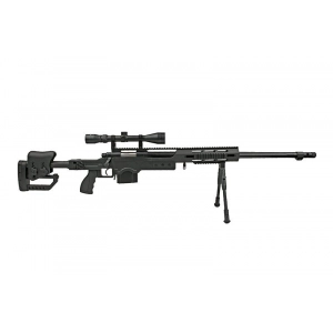 MB4411D sniper rifle replica with scope and bipod - black