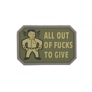 All Out - 3D Badge - Olive Drab