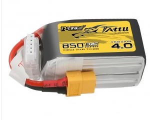 Tattu R-Line 850mAh 14.8V 4S1P 130C Lipo Battery Pack with XT60 Plug