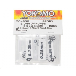 Yokomo 3.0mm Shim Spacer Set (0.13mm, 0.25mm & 0.50mm)
