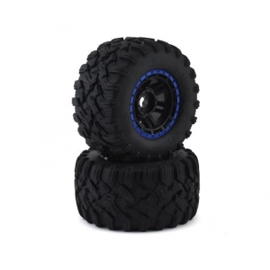 Traxxas Maxx All-Terrain Pre-Mounted Tires (2) (Black/Blue)