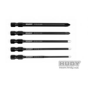 HUDY 190070 - SET OF POWER TOOL TIPS 2.0, 2.5, 3.00MM + 4.0, 5.8 PHILLIPS