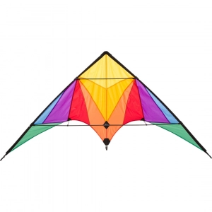 Trigger Rainbow - Stunt Kite, age 14+, 90x175cm, incl. 40kp Polyester Line, 2x25m