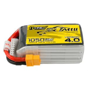 Tattu R-Line Version 4.0 1050mAh 22.2V 130C 6S1P Lipo akumuliatorius su XT60 Plug
