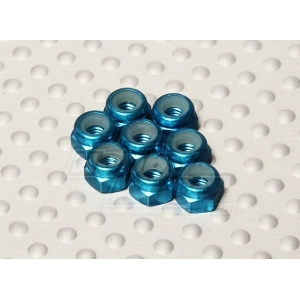 Blue Anodised Aluminum M3 Nylock Nuts