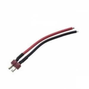 DEAN male plug with 10cm 14AWG power wire (red + black)