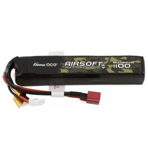 Gens ace 25C 1100mAh 3S1P 11.1V Airsoft Gun Lipo Battery with T Plug