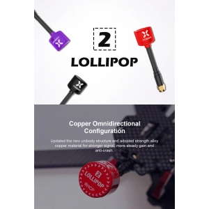 Foxeer Lollipop 5.8G RHCP Super Mini Antena UFL raudona (2vn...