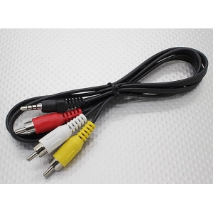 3.5mm to Male Stereo RCA A/V Plugs Adaptor Lead (1000mm)
