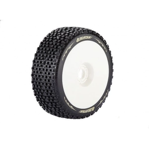 LOUISE B-PIRATE 1/8 Scale Buggy Tires Soft Compound / White Rim / Mounted