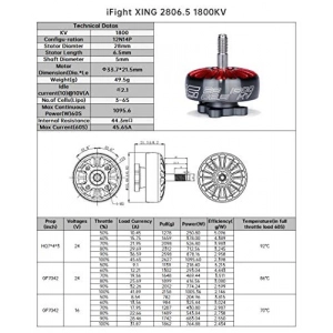 iFlight XING 2806.5 1800KV Brushless drono variklis 3-6S for...