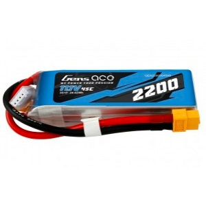 Gens ace 2200mAh 11.1V 45C 3S1P Lipo Battery Pack with XT60 Plug