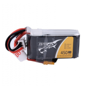 Tattu 450mAh 7.4V 75C 2S1P Lipo akumuliatorius su XT30 jungtimi
