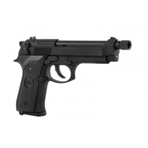 SR92 pistol replica with silencer - black