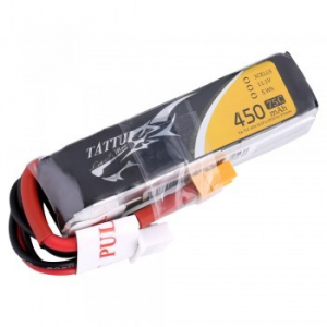 Tattu 450mAh 11.1V 75C 3S1P Lipo baterija su - Long Size for H Frame