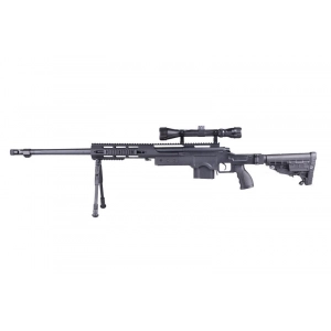 MB4412D Sniper Rifle Replica – with Scope and Bipod – Black
