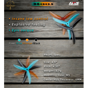 Axisflying Co-brand Black Bird V2 BB4943.5 3-blade freestyle propeller