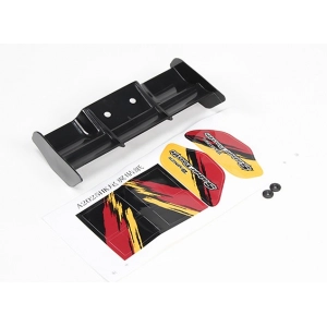 Rear wing w/spacer, decal - Basher SaberTooth 1/8 Scale Trug...